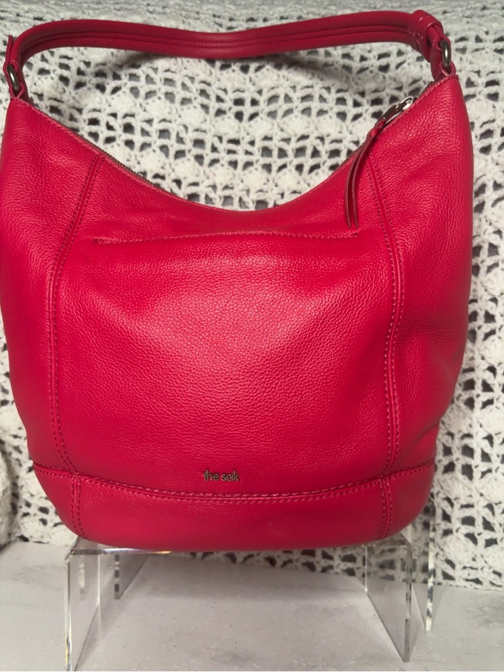 The Sak Fuchsia Leather Shoulder Hobo